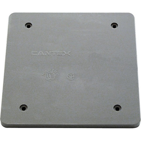 Cantex Box Cover, 2 Gang, PVC, Blank Cover Type 3020534